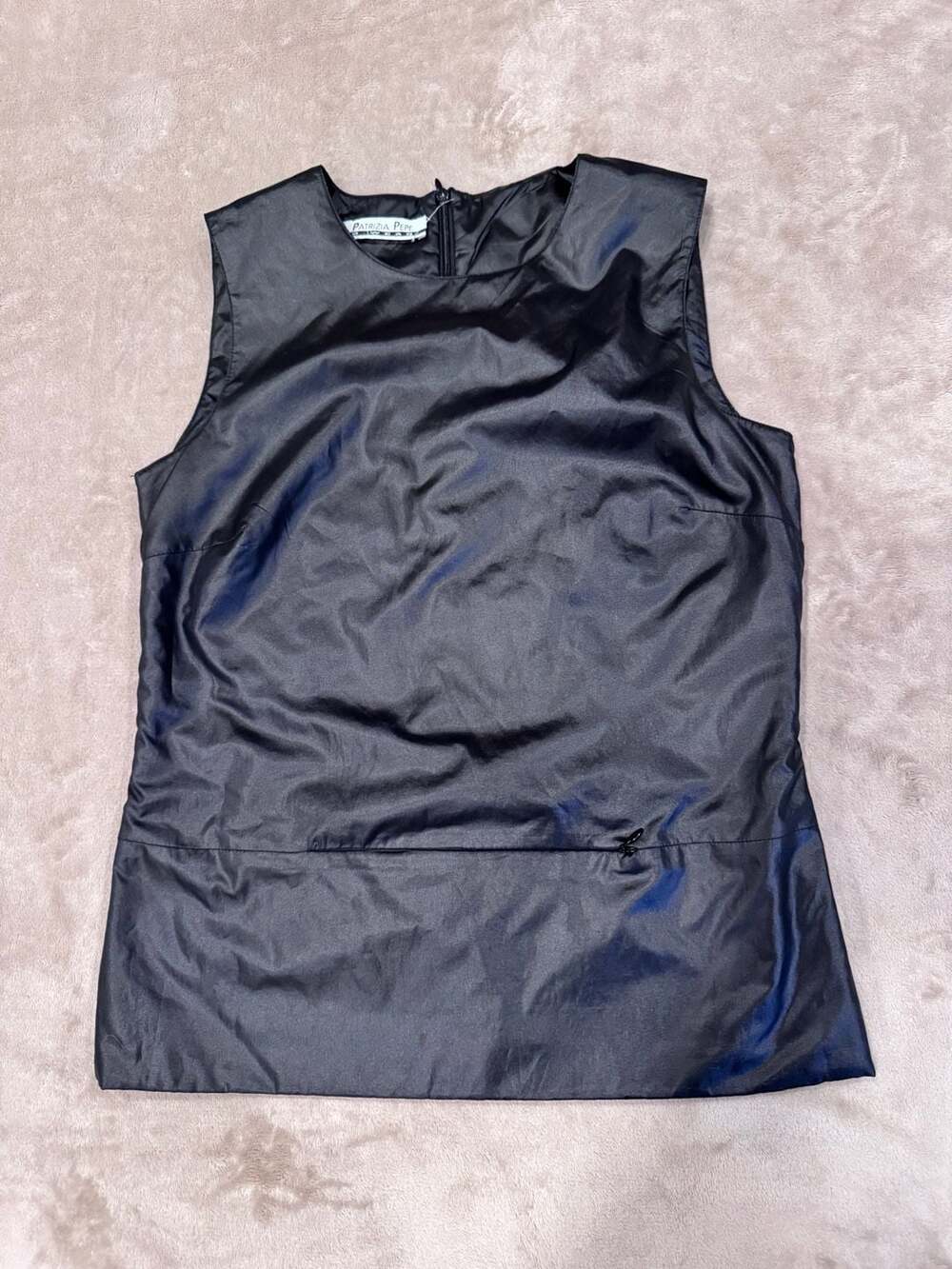 Patricia Pepe Italy Black Satin Slip Y2K 
Sleeveless SIZE SMALL